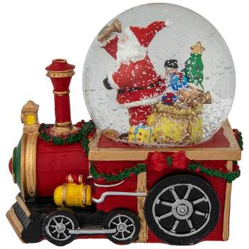 Northlight 6" Santa Claus Musical Train Christmas Snow Globe