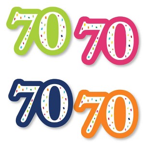 Big Dot of Happiness 70th Birthday - Cheerful Happy Birthday - DIY Shaped Colorful Seventieth Birthday Party Cut-Outs - 24 Count - 1 of 4