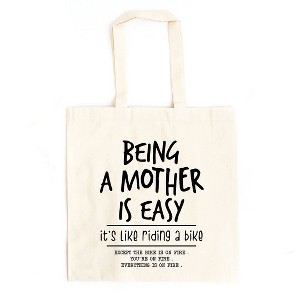 City Creek Prints Being A Mother Is Easy Canvas Tote Bag - 15x16 - Natural - 1 of 2