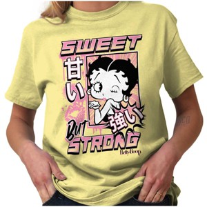 Kanji Betty Boop Sweet But Strong Womens Graphic T Shirt Tees Brisco Brands - 1 of 2