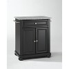 HomeStock  Alexandria Granite Top Small Portable Rolling Kitchen Island Storage Cart, Microwave Stand, Black - 2 of 4