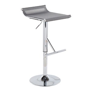 Adjustable Contemporary Swivel Bar Stool with Chrome Base and Footrest for Home Bar or Kitchen - 1 of 4