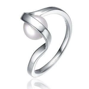 14k Gold Plated Sterling Silver Double Weave Band Ring Adorned with Sparkling Cubic Zirconia Stones for a Timeless and Elegant Look - 1 of 2