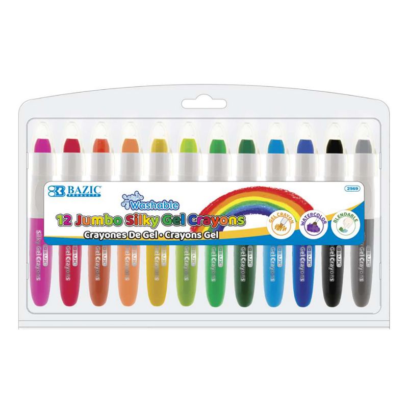 BAZIC Products® Washable Jumbo Silky Gel Crayons, 12 Per Pack, 3 Packs, 2 of 7
