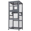 LAOTIES Wooden Bird Cage with Wheels,Multi Tier Outdoor Aviary for Small Birds with Waterproof Roof And Wire Mesh - 3 of 4