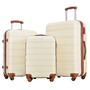 Lyngins 3-Piece Hardside Luggage Set – 20" Carry on Luggage,24" & 28" Expandable Spinner Suitcases with TSA Lock, ABS Lightweight Build, 360° Wheels - 1 of 4