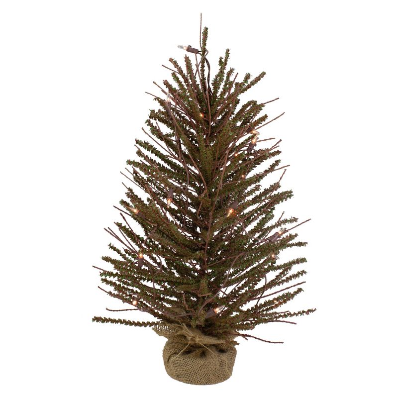 Northlight 2' Prelit Artificial Christmas Tree Warsaw Twig in Burlap Base - Clear Lights, 1 of 8