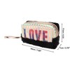 Unique Bargains Women's Portable Vertical Stripes LOVE Makeup Bag 1 Pc - 2 of 3