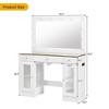 Infurnic Dressers, Vanity Desk with Mirror and Adjustable Cabinet, Modern Makeup Table with 3 Drawers for Bedroom, White, 43.3"*16.3"*56.7" - 4 of 4
