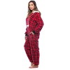 Just Love Womens One Piece Winter Holiday Adult Bodysuit Faux Shearling Lined Hoody Xmas Pajamas - 2 of 4