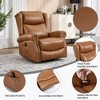 ChicFurnit Living Room Chair Arm Accent Chair Manual Recliner Rocker Swivel Body Massage Genuine Leather for Living Room, 30.31"*23.23"*22.05" - 2 of 4