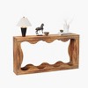 63" Narrow Farmhouse Console Table w/ Storage - Brown Wood Industrial Sofa Table for Entryway, Hallway, Foyer & Living Room - 2 of 4