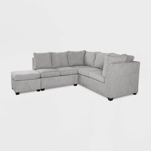 2pc Medford Sectional Sofa With Ottoman Gray Threshold Target
