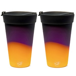 Silipint: Silicone 16oz Coffee Tumblers, 2 Pack, Sun Storm - 1 of 4