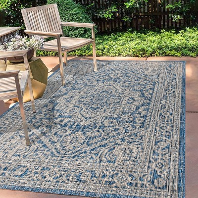 JONATHAN Y Sinjuri Medallion Textured Weave Indoor/Outdoor Area Rug