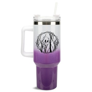 Elanze Designs Birds Resting on Tree Branches Wrap-Around 40 Oz. Stainless Steel Water Bottle Coffee Mug, Spill & Leak Resistant, Travel Tumbler with - 1 of 4