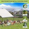 Chicken Coop Large Metal Walk-in Poultry Cage Chicken House Outdoor with Waterproof Cover - 4 of 4