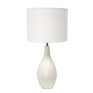 18.11" Traditional Standard Ceramic Dewdrop Table Desk Lamp with Matching Fabric Shade - Creekwood Home - 1 of 4
