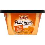 President Pub Cheese Sharp Cheddar Cheese Spread - 8oz