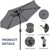 Heynemo 7.5 ft Patio Umbrella Outdoor Market Umbrella Tilt Button and Crank 6 Ribs for Deck Lawn Pool & Backyard - 3 of 4