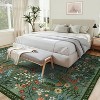 Acekool Washable 8x10 Floral Area Rug - Non-Slip, Soft & Machine Washable for Living Room, Bedroom, Green - 4 of 4
