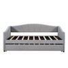 Whisen Twin Size Velvet Upholstered Daybed with Storage Drawers and Shell-Shaped Backrest - 3 of 4