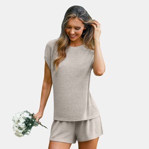 Women's Midnight Snack Neutral Pajama Set - Cupshe - 1 of 4