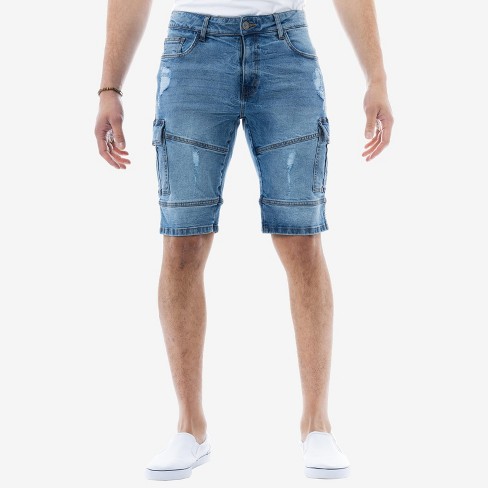 Slim-fit denim bermuda shorts - Man