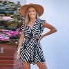 Women's Chic Chevron Print Romper with Ruffle Details - Cupshe - 2 of 4