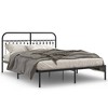vidaXL Metal Bed Frame without Mattress with Headboard Black 59.1"x78.7" - 2 of 4