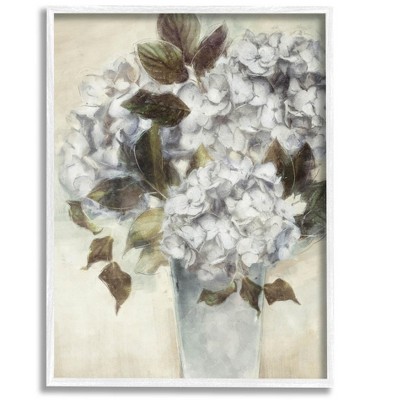Stupell Industries Traditional White Blossom Bouquet Vase Framed Giclee Art