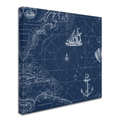 Trademark Fine Art -Jean Plout 'Nautical Blues 4' Canvas Art