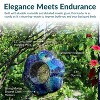 Sunnydaze Outdoor Garden Patio Glass Round Flower Shaped Hanging Fly-Through Bird Feeder - 10" - Indigo - 2 of 4