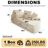 78.5'' Convertible Corduroy Round Sofa Bed, 2-in-1 Oversized Lounge Recliner with Neck & Throw Pillows, Ready to Use-3irtyhousy - 4 of 4