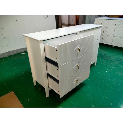 Fluted 4 Drawer Dresser Wide Dressers Chest of Drawers