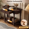 36" Console Table with Drawers, Retro Entryway Table with Open Storage Shelf, Long Sofa Couch Table, Hallway Table for Living Room Entrywa - 4 of 4