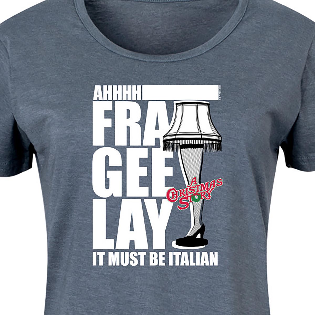 Women's - A Christmas Story - Ahhh Fra Gee Lay Must Be Italian Graphic T-shirt Dress - thumbnail 2