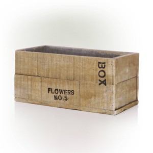 Alpine Corporation 11" Rectangular Flower Box Cement Novelty Planter Tan - 1 of 4