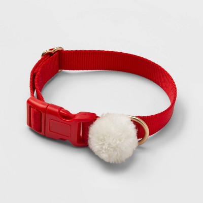 Holiday Dog Collar with Pom Pom - Red - Wondershop™