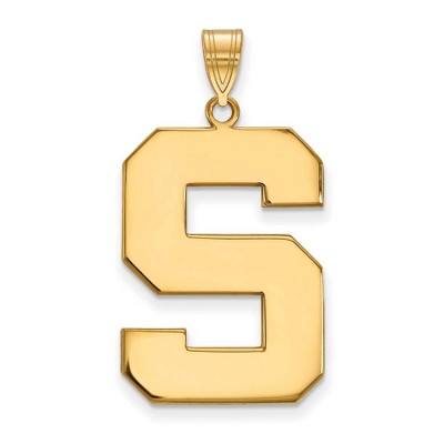 Black Bow Jewelry 14k Yellow Gold Michigan State Spartans NCAA Extra Large Pendant