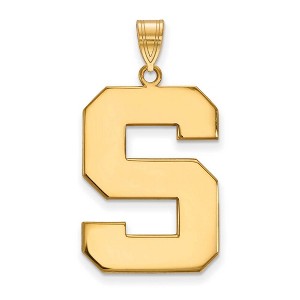 Black Bow Jewelry 14k Yellow Gold Michigan State Spartans NCAA Extra Large Pendant - 1 of 3