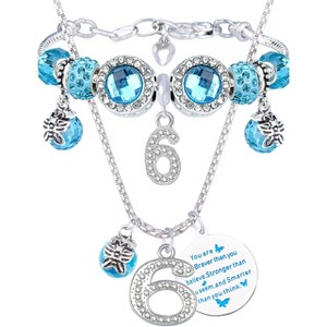 Meant2tobe 6th Birthday Charm Bracelet - Blue - 1 of 4