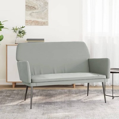 vidaXL Bench Light Gray 42.5 in.x31.1 in.x31.1 in. Velvet