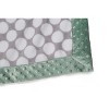 Bacati - Grey Dots with Solid Border Blanket (Grey Dots/Mint Border) - 3 of 4