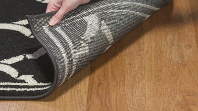 Reversible Gray Trellis 27" Easy-Care Synthetic Runner Rug