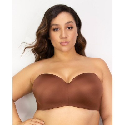 Curvy Couture Women's Smooth Strapless Multiway Bra Cocoa 34dd Target