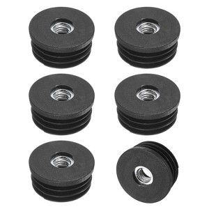 Unique Bargains Metal Furniture Legs Plastic Insert for Round Tubes with M8 Thread Black - 1 of 4