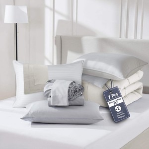 Nestl 9 Piece Reversible Comforter Set, Bed in a Bag, All in one Bed Set with Down Alternative Pillows - 1 of 4