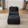 Modular Tufted Lounge Chair with Ottoman, Fuzzy Upholstered All-Foam Sofa Set for Living Room Bedroom-3irtyhousy - 3 of 4
