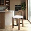 Meridian Furniture,Amari Vegan Leather and Boucle Fabric Stool - 2 of 4